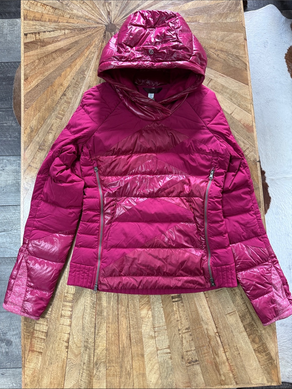 lululemon athletica Shiny Magenta Quilted Hooded Jacket 4